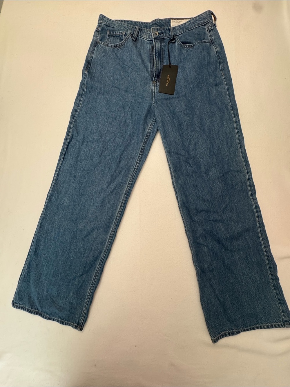 NWT Rag & Bone Lori Mid Rise Wide Leg Jeans Covington Medium Wash Sz28 - Picture 2 of 8